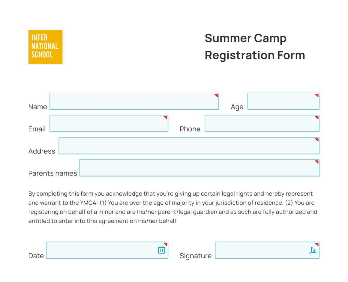 Summer Camp Registration Form